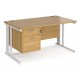 Maestro Cable Managed 800mm Desk with Two Drawer Pedestal